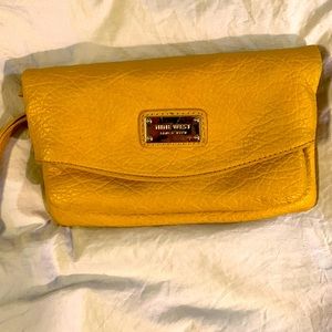 Nine West yellow wristlet